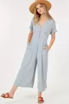 Short sleeve button up Jumper in Rayon Span