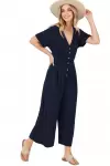 Short sleeve button up Jumper in Rayon Span