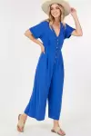Short sleeve button up Jumper in Rayon Span