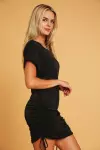 Basic Short Sleeve Midi Dress with strings