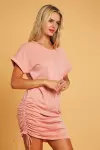Basic Short Sleeve Midi Dress with strings