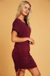 Basic Short Sleeve Midi Dress with strings