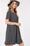Short Sleeve V neck Dress