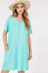 Short Sleeve V neck Dress
