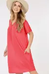 Short Sleeve V neck Dress